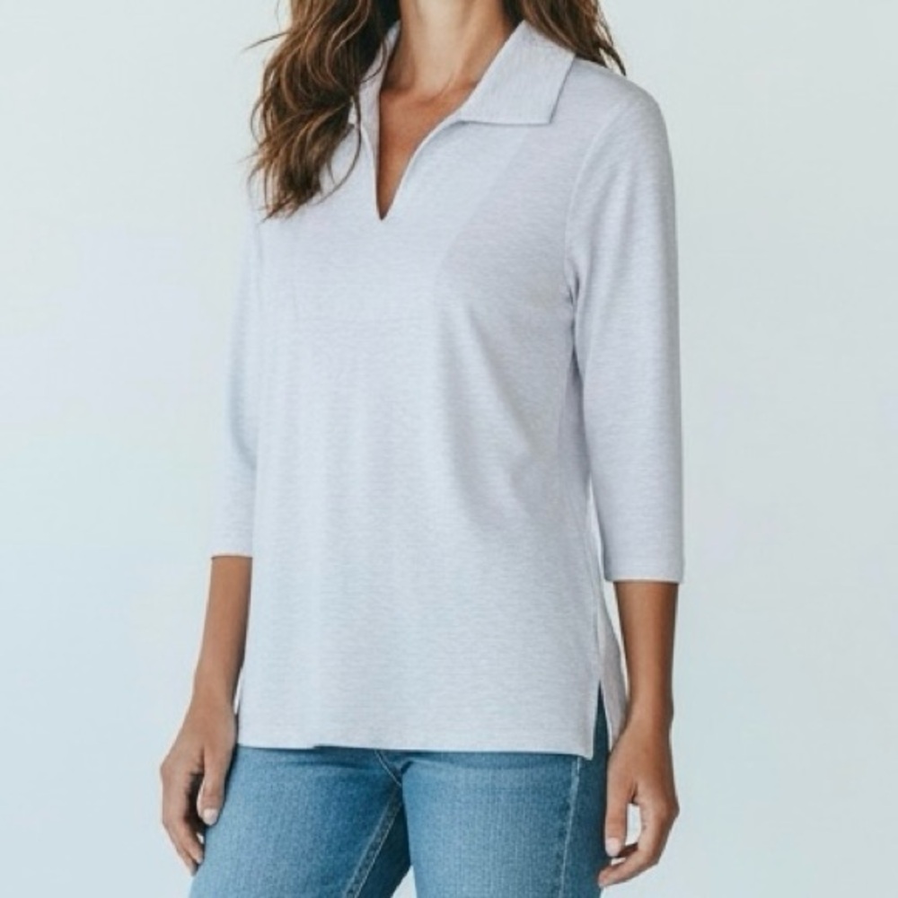 Nally & Millie Collared 3/4 Sleeve Top – Size Large
